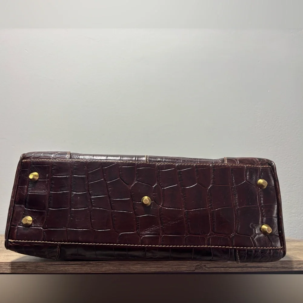 Michael Rome Croc Embossed Leather Satchel - Picture 7 of 11